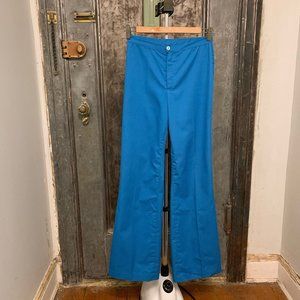 XS 25” waist Vintage 70s bell bottoms blue pants high waisted retro hippie